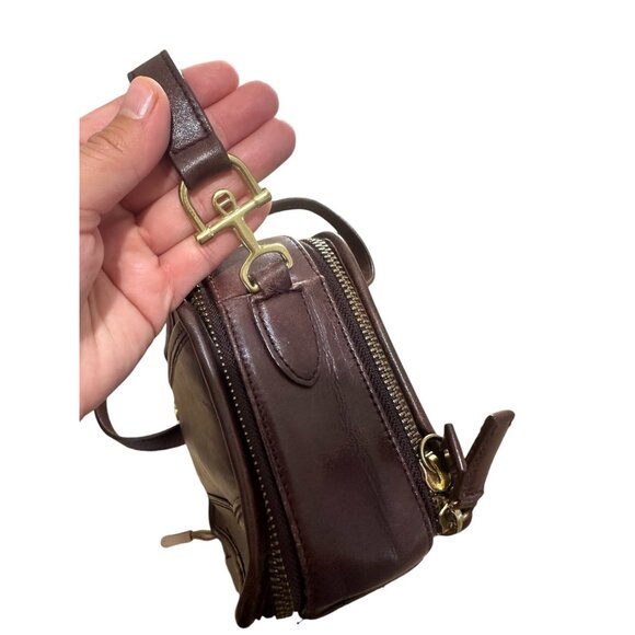Etienne Aigner Small Crossbody Handbag Leather Brown Messenger Multi Pockets 90s - Picture 10 of 16